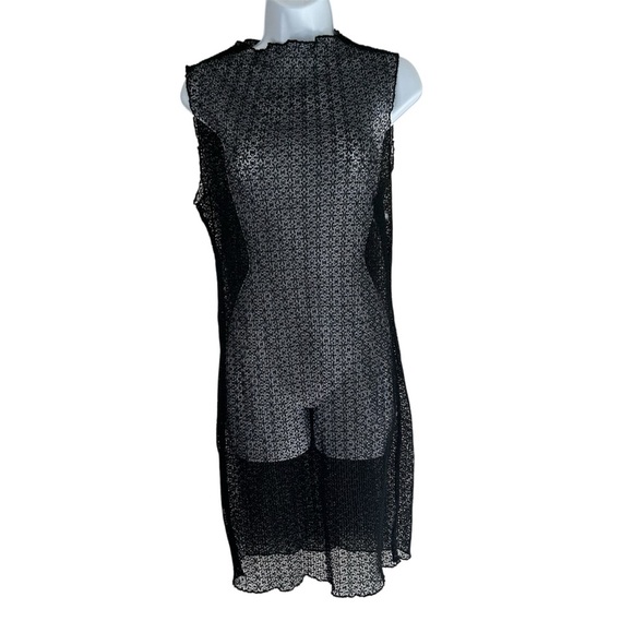 KEEPSAKE The Label Mesh Beach Cover Up Knit Mini Dress Black Size Medium - Picture 2 of 15